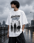 Men's Monsoon Rebels Oversized White Graphic T-Shirt