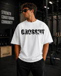 Men's CrossFit Graphic Oversized White T-Shirt